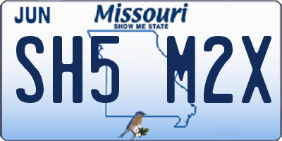 MO license plate SH5M2X