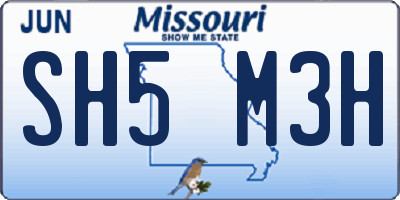 MO license plate SH5M3H
