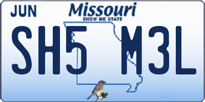 MO license plate SH5M3L