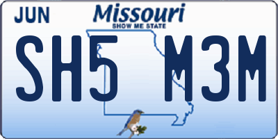 MO license plate SH5M3M