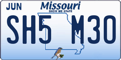 MO license plate SH5M3O