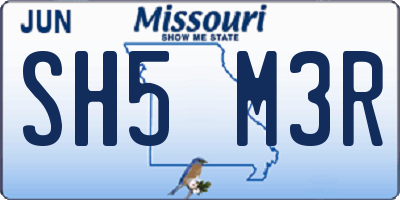MO license plate SH5M3R