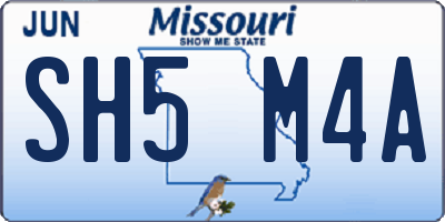 MO license plate SH5M4A