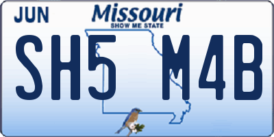 MO license plate SH5M4B