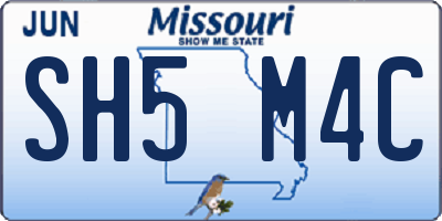 MO license plate SH5M4C