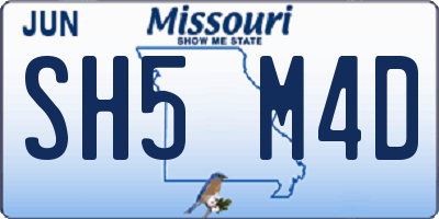 MO license plate SH5M4D