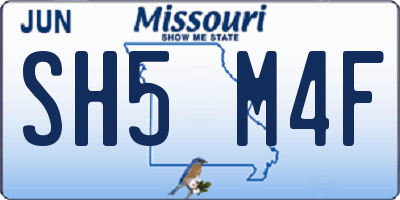 MO license plate SH5M4F