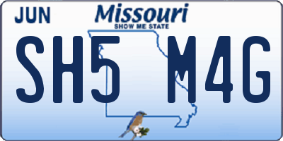 MO license plate SH5M4G