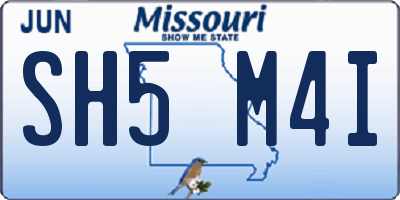 MO license plate SH5M4I