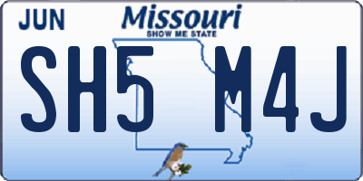 MO license plate SH5M4J