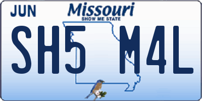 MO license plate SH5M4L