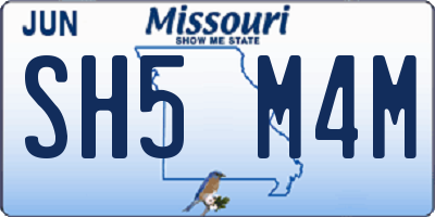 MO license plate SH5M4M