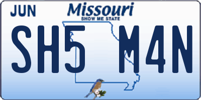 MO license plate SH5M4N