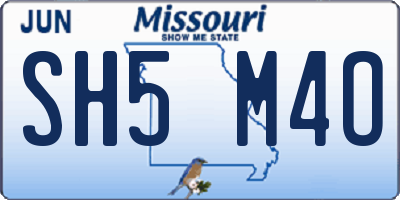 MO license plate SH5M4O