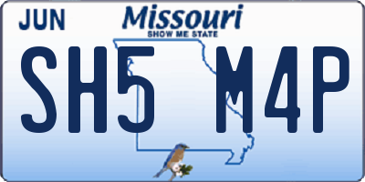 MO license plate SH5M4P