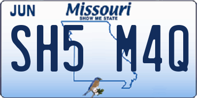 MO license plate SH5M4Q