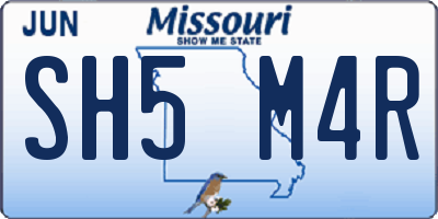 MO license plate SH5M4R