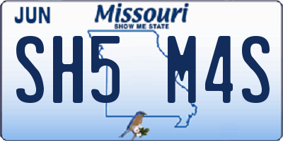 MO license plate SH5M4S