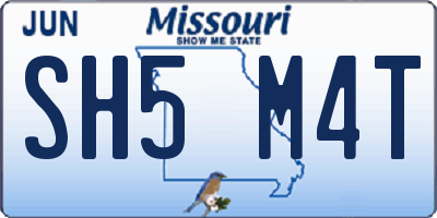 MO license plate SH5M4T