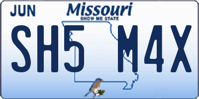 MO license plate SH5M4X