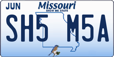 MO license plate SH5M5A