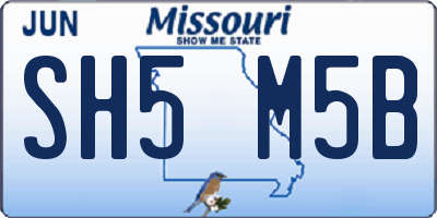 MO license plate SH5M5B