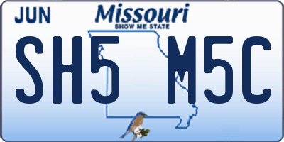 MO license plate SH5M5C