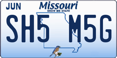 MO license plate SH5M5G
