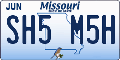 MO license plate SH5M5H