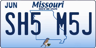MO license plate SH5M5J