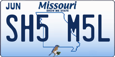 MO license plate SH5M5L