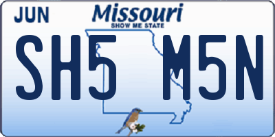 MO license plate SH5M5N