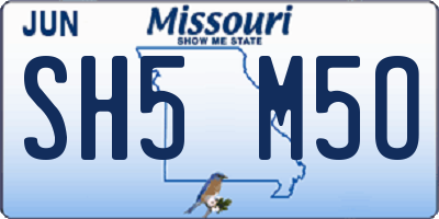 MO license plate SH5M5O