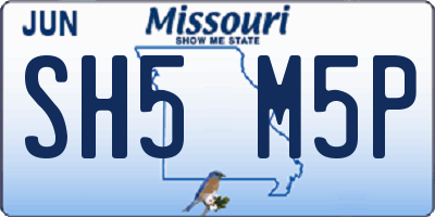 MO license plate SH5M5P