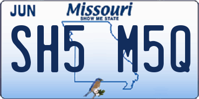 MO license plate SH5M5Q