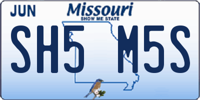MO license plate SH5M5S