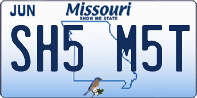 MO license plate SH5M5T
