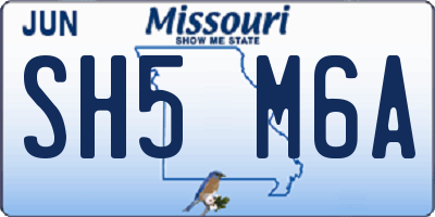 MO license plate SH5M6A