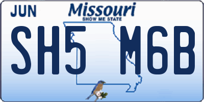 MO license plate SH5M6B
