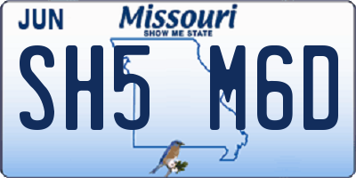 MO license plate SH5M6D