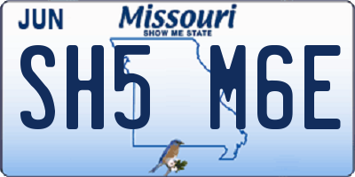 MO license plate SH5M6E