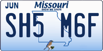 MO license plate SH5M6F