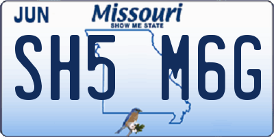MO license plate SH5M6G