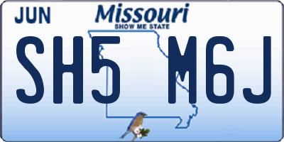 MO license plate SH5M6J