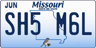 MO license plate SH5M6L