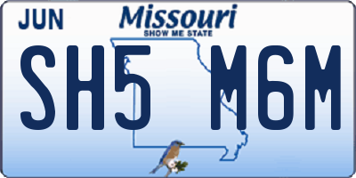 MO license plate SH5M6M
