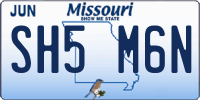 MO license plate SH5M6N