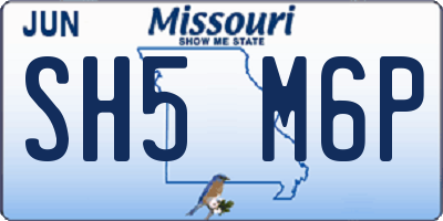 MO license plate SH5M6P