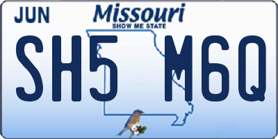 MO license plate SH5M6Q