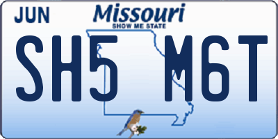 MO license plate SH5M6T